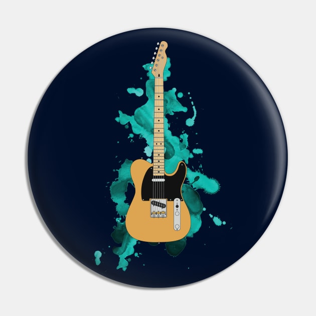 T-Style Electric Guitar Butterscotch Color Pin by nightsworthy