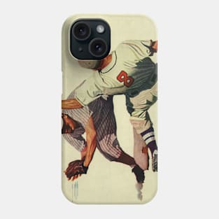 Vintage Sports Baseball, Player Sliding Safe into Home Plate Phone Case