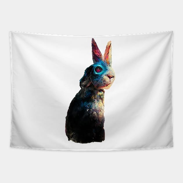 Rabbit watercolor painting #rabbit Tapestry by JBJart