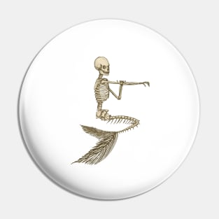 BATHING MERMAID SKELETON - SEPIA Pin