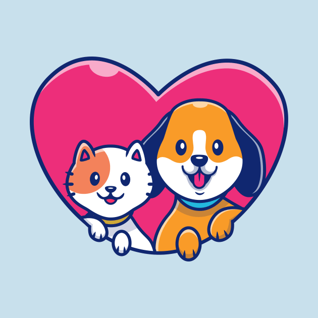 Cute Dog And Cute Cat Cartoon (3) by Catalyst Labs