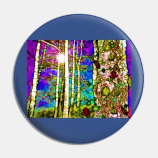 Birches at Night Pin