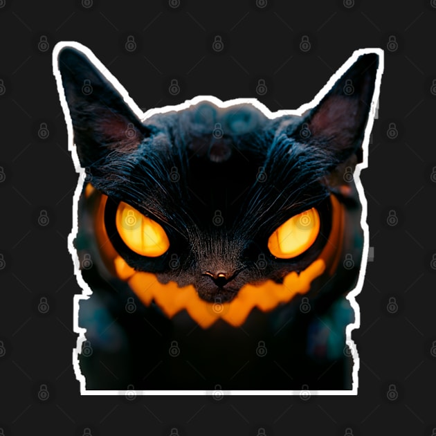 scary cat halloween by itacc