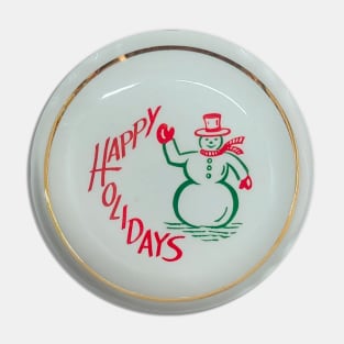 Snowman Ashtray for his corncob pipe Pin