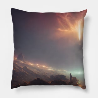 Planets Nebula Cloud In Dark Space Pillow