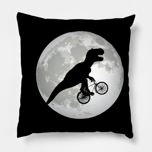Tyrannosaurus Rex Dino Ride To The Noon Pillow by UNDERGROUNDROOTS
