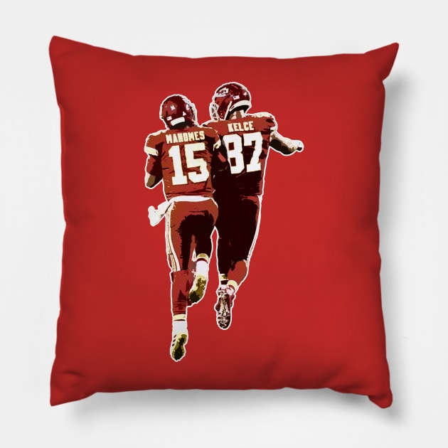 Mahomes and Kelce Pillow by islandersgraphics