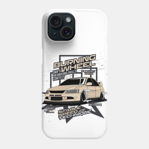 Evo IX - Burning Wheel Phone Case by Car_Designer