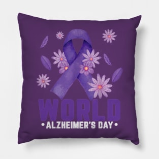 World Alzheimer's Day Alzheimer's Awareness Purple Graphic Pillow