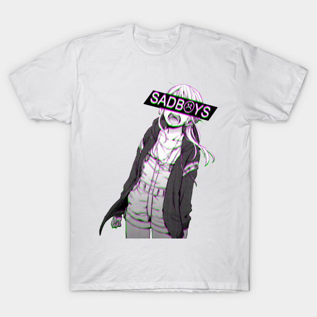 Sad Boys Glitch Sad Japanese Anime Aesthetic Anime T Shirt Teepublic Anime, vaporwave, aesthetic, people, unrecognizable person. sad boys glitch sad japanese anime aesthetic
