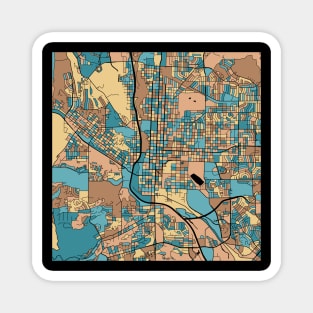 Colorado Springs Map Pattern in Mid Century Pastel Magnet