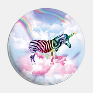 Rainbow Zebra Unicorn Pin