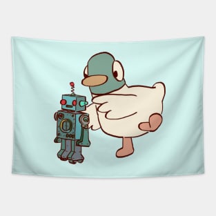 duck with robot / children cartoon Tapestry