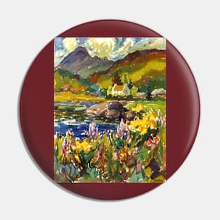 Vintage Travel Art - Irish Countryside Pin