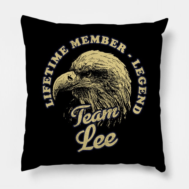 Lee Name - Lifetime Member Legend - Eagle Pillow by Stacy Peters Art