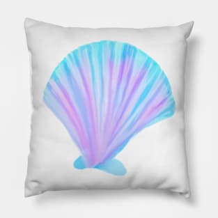 Watercolor seashell aquamarine Pillow