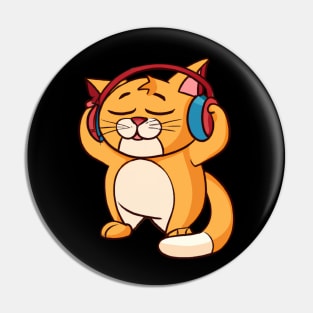 Music loving cat Pin