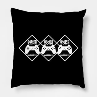 Gamer White Minimalist Aesthetic Design Pillow