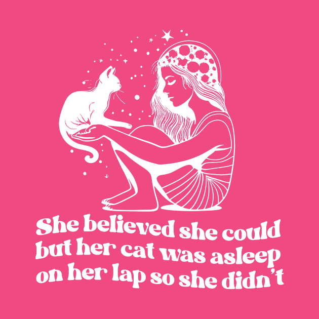 she believed she could but her cat was asleep on her lap so she didnt shirt, Hand Drawn black cat Celestial by ILOVEY2K