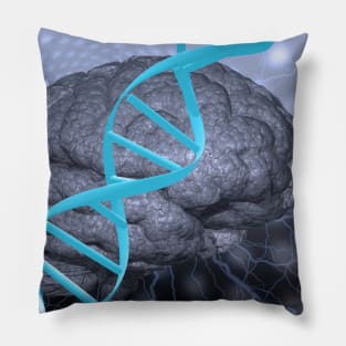 DNA strand and brain Pillow