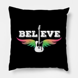 Believe Colorful Guitar Wings T-Style Electric Guitar Pillow