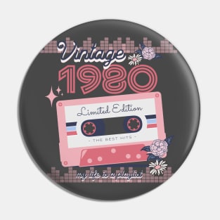 Vintage 1980 Limited Edition Music Cassette Birthday Gift Pin