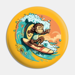 Surf's Up, Monkey Dude! Catch the Wave! Pin