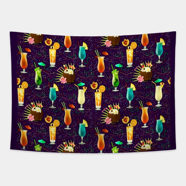 Tropical drinks Tapestry by doniainart