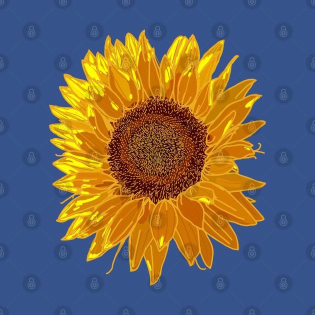 Positivity Sunflower Floral Art by ellenhenryart