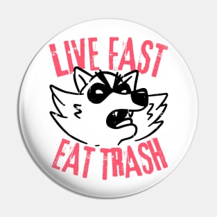 Live Fast Eat Trash Pin