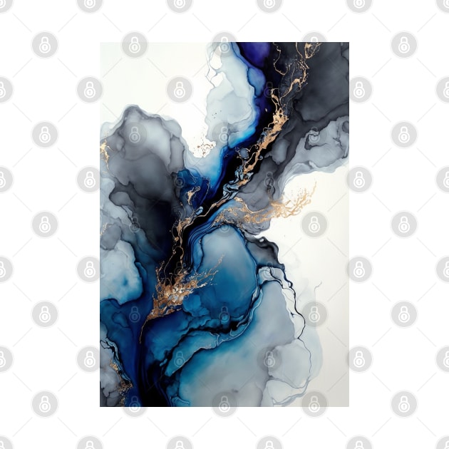 Azure Dreams - Abstract Alcohol Ink Resin Art by inkvestor