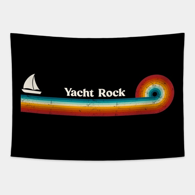 Retro Stripes Yacht Rock Great Design Tapestry by TeeTypo