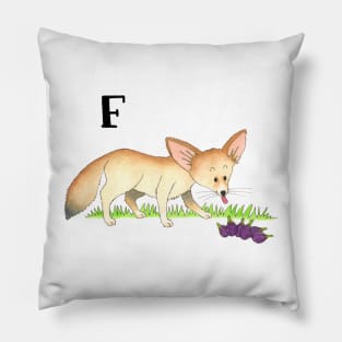 F is for Fennec Fox Pillow