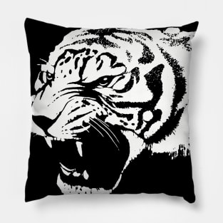 Tiger Head Silhouette Pillow