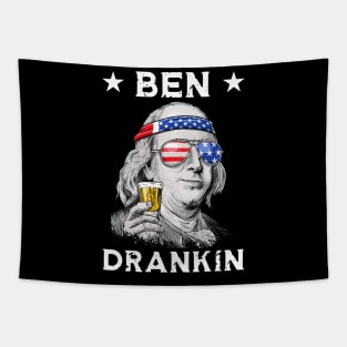 Ben Drankin Party Vintage USA Funny 4th Of July Patriotic Tapestry