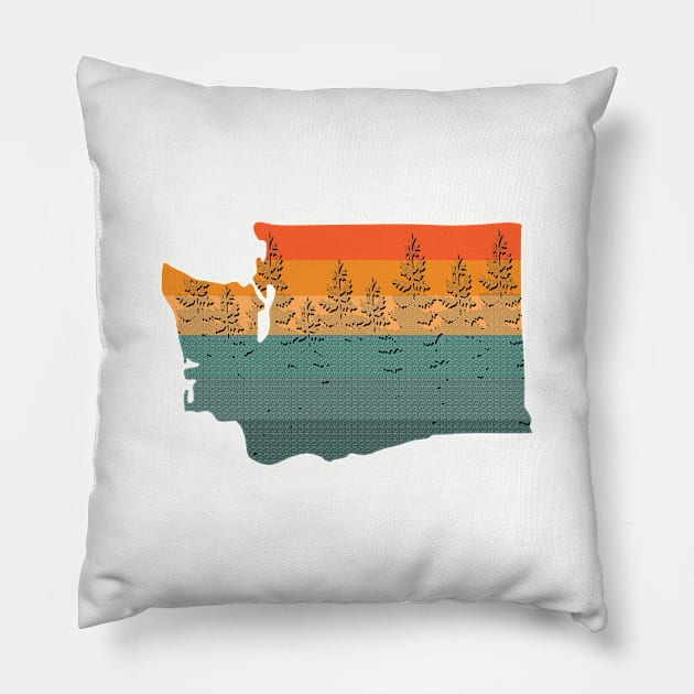 Washington State Tree Silhouette Pillow by esskay1000