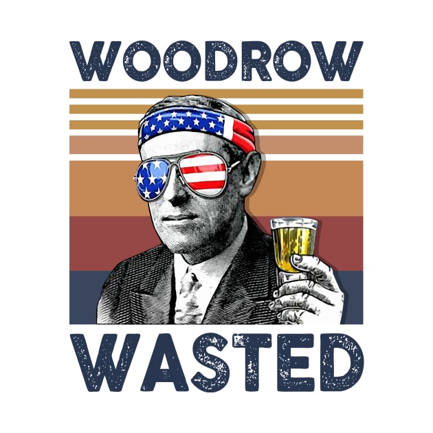 Woodrow Wasted US Drinking 4th Of July Vintage Shirt Independence Day American T-Shirt by Krysta Clothing