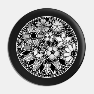 Retro Flower Mandala Pin