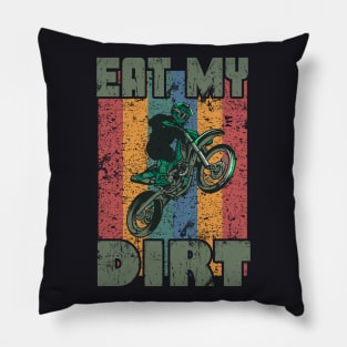 Motocross Motocrosser retro Dirt Bike Slogan Pillow