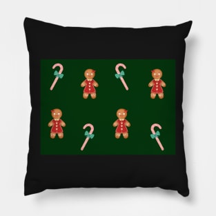 Candycane gingerbread lady print - Girls Pillow