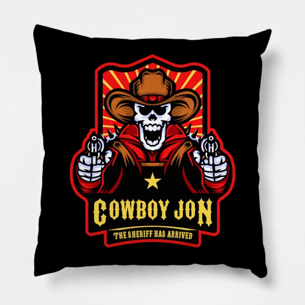 COWBOY JON BRABHAM Pillow by midwestprowrestling