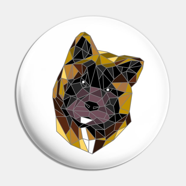American Akita Stained Glass Pin by inotyler