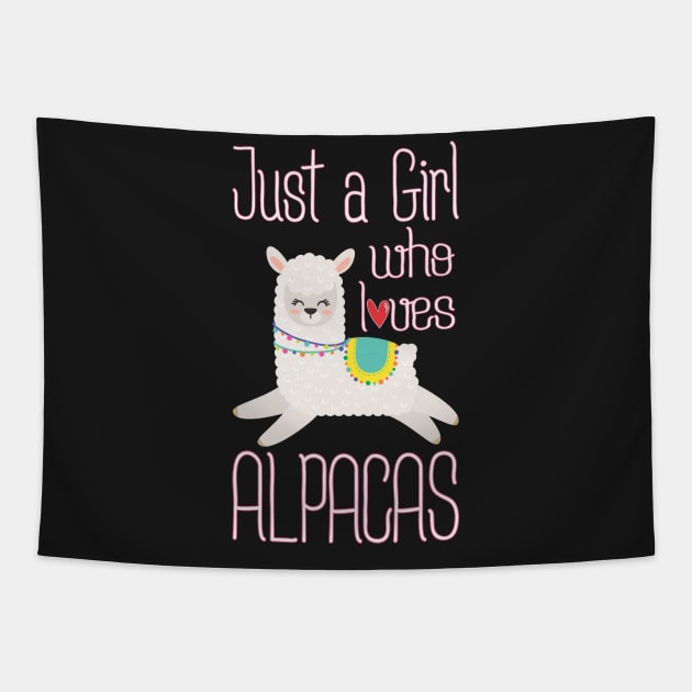 Just A Girl Who Loves Alpacas - Funny Alpacas Llamas Tapestry by kdpdesigns