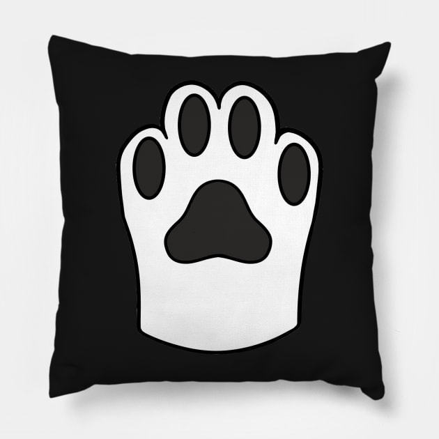 White Cat Paw Pillow by whizz0