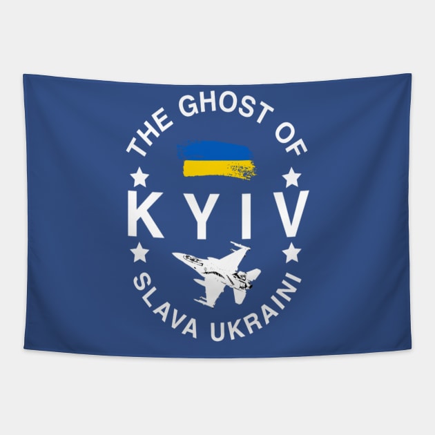 The Ghost Of Kyiv Slava Ukraini Tapestry by ERRAMSHOP