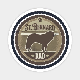 St. Bernard Dad - Distressed Saint Bernard Silhouette Design Magnet