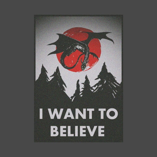 i want to belive dragon x files retro by NemfisArt