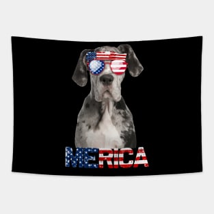 Merica Great Danes Dog American Flag 4Th Of July Tapestry