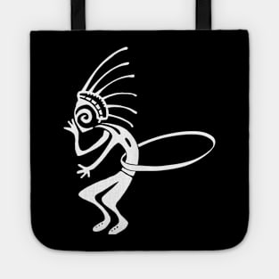 Kokopelli hula hoop white Tote