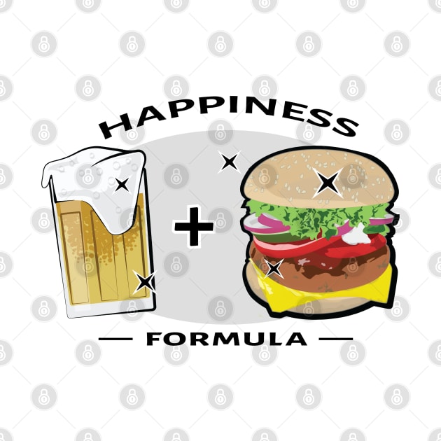 Happiness Formula - Beer And Burger - Funny by DesignWood Atelier